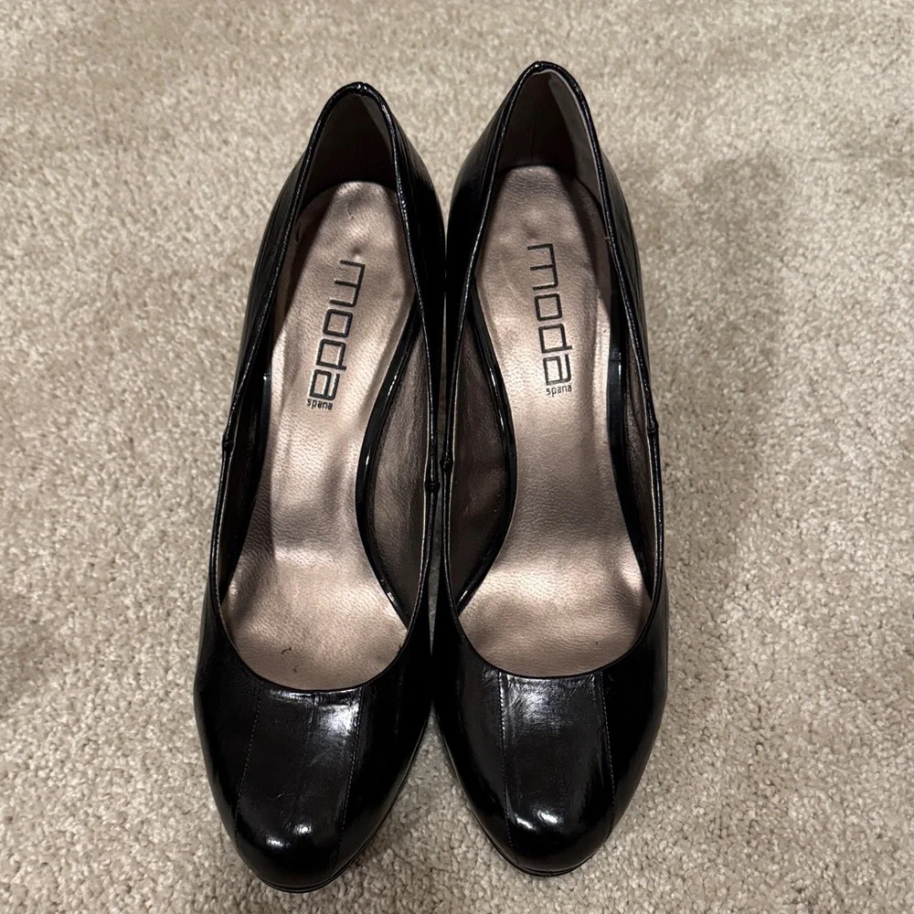 Moda Glossy Black Women's Heels - Picture 6 of 7